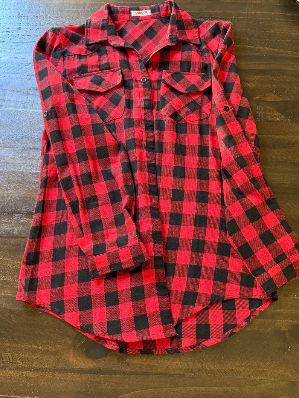 Hotouch Red & Black Buffalo Plaid Button-Up Shirt